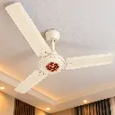 Ivory Ceiling Fan with Copper Accent.webp
